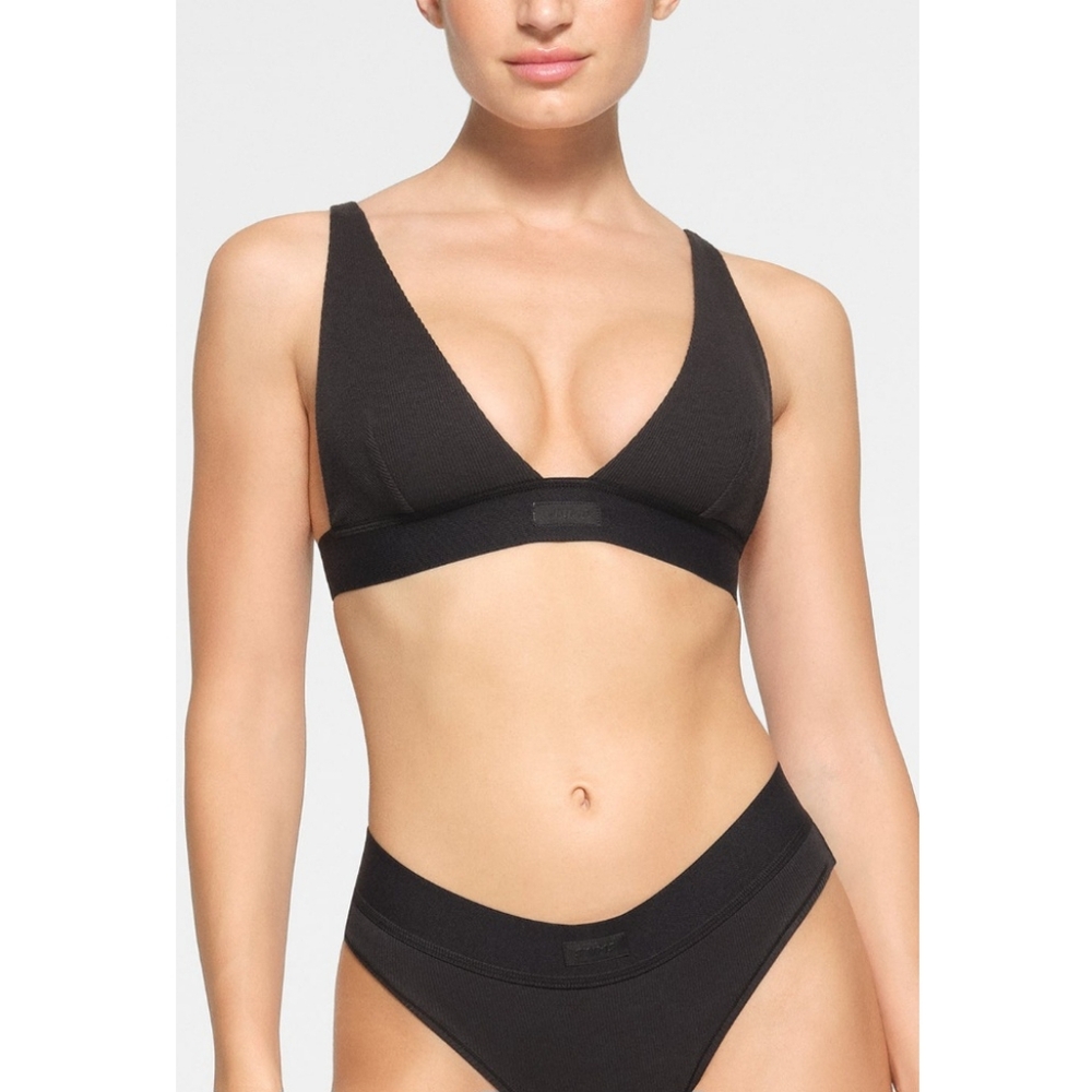NWT SKIMS Cotton Plunge Bralette Size 4X